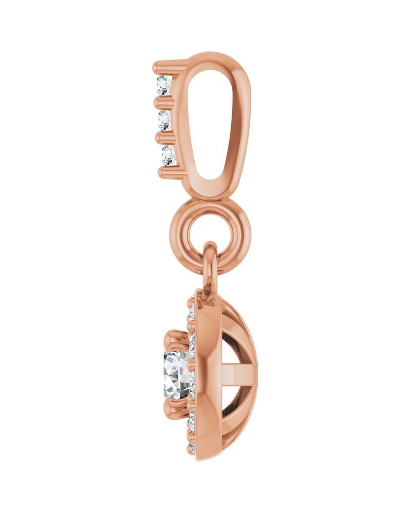 Pingente Halo em Ouro 14k com Diamantes de Laboratório – Modelo 2