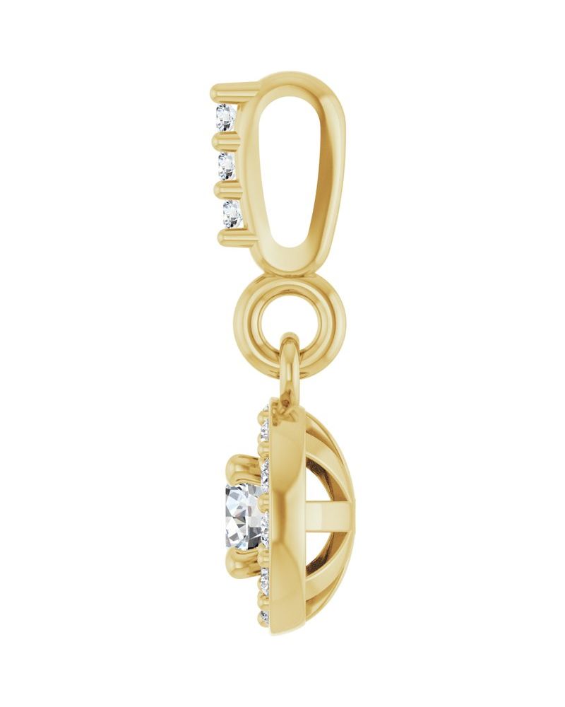 Pingente Halo em Ouro 14k com Diamantes de Laboratório – Modelo 2
