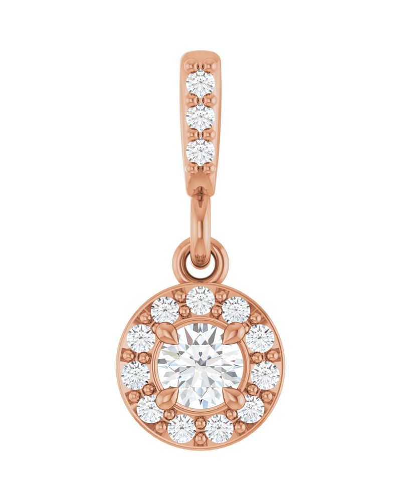 Pingente Halo em Ouro 14k com Diamantes de Laboratório – Modelo 2