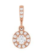 Pingente Halo em Ouro 14k com Diamantes de Laboratório – Modelo 2