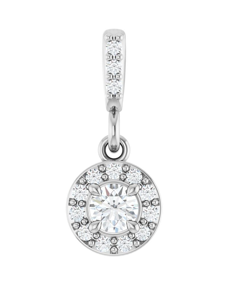Pingente Halo em Ouro 14k com Diamantes de Laboratório – Modelo 2