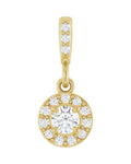 Pingente Halo em Ouro 14k com Diamantes de Laboratório – Modelo 2