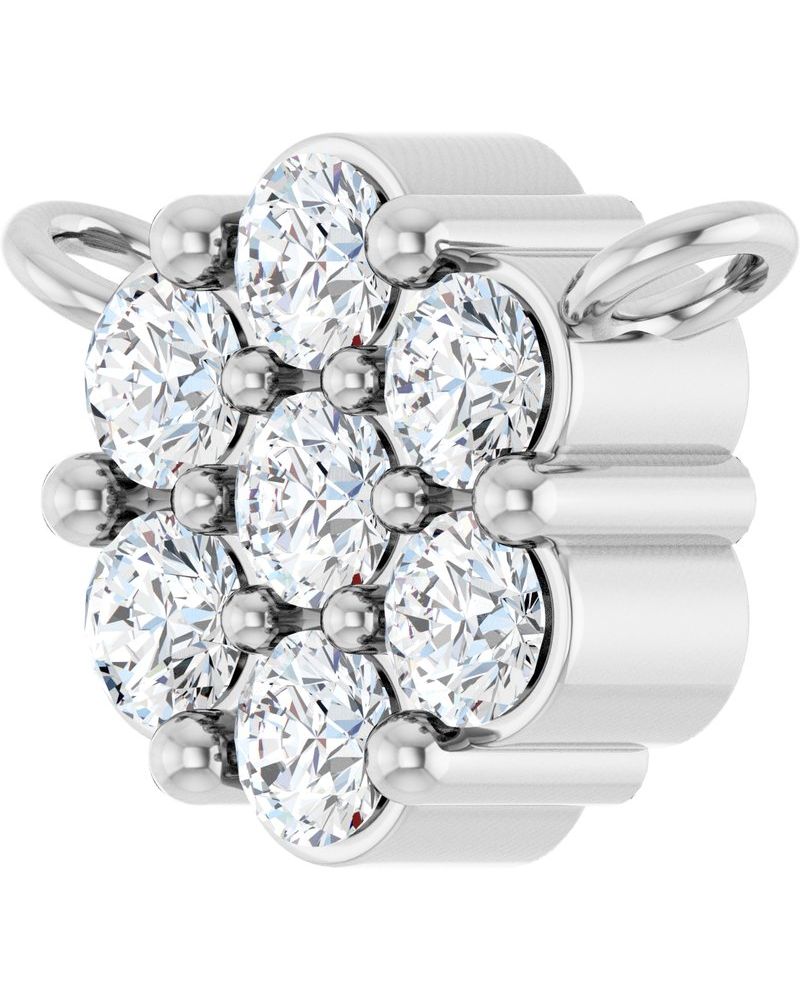 Colar Cluster em Ouro 14k com Diamantes de Laboratório
