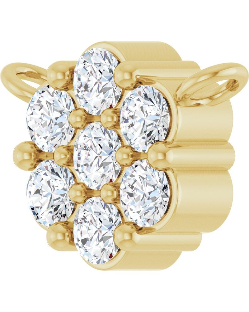 Colar Cluster em Ouro 14k com Diamantes de Laboratório