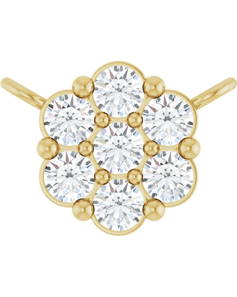 Colar Cluster em Ouro 14k com Diamantes de Laboratório