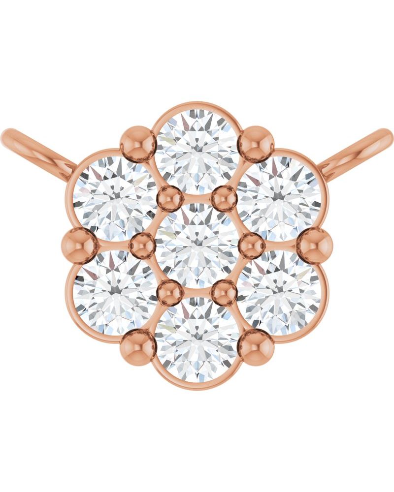 Colar Cluster em Ouro 14k com Diamantes de Laboratório