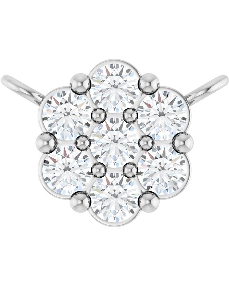 Colar Cluster em Ouro 14k com Diamantes de Laboratório