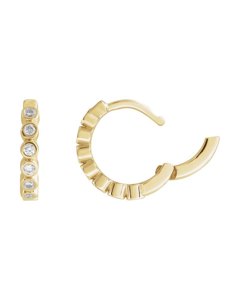 Brinco de Aro com Dobradiça em Ouro 14k com Diamantes de Laboratório – Modelo 2