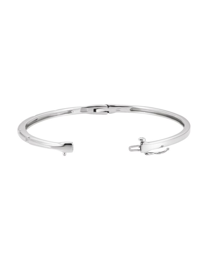 Bracelete Rígido com Dobradiça Cravejado em Ouro 14k com Diamantes Naturais