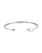 Bracelete Rígido com Dobradiça Cravejado em Ouro 14k com Diamantes de Laboratório