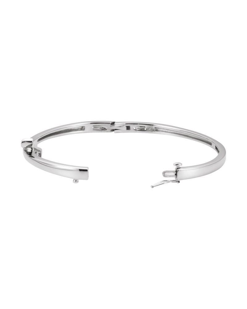 Bracelete Rígido com Dobradiça Trajetória em Ouro 14k com Diamantes Naturais