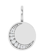 Pingente Lua Crescente para Gravação em Ouro 14k com Diamantes de Laboratório