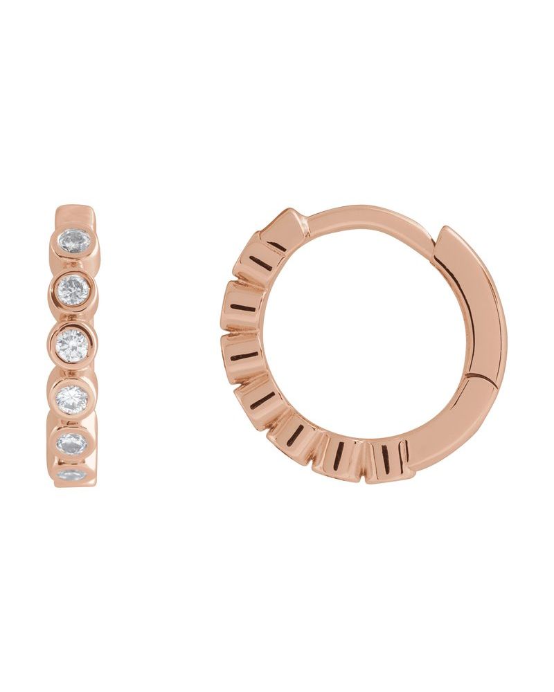 Brinco de Aro com Dobradiça em Ouro 14k com Diamantes de Laboratório – Modelo 2