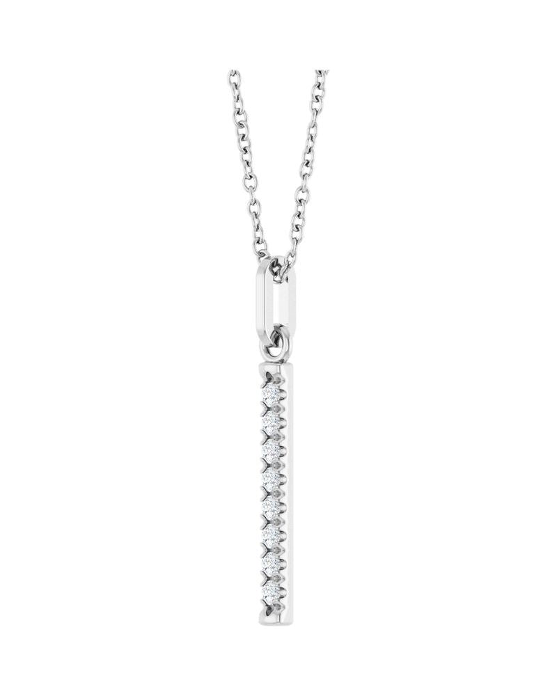 Colar Barra Cravejado em Ouro 14k com Diamantes de Laboratório – Modelo 5