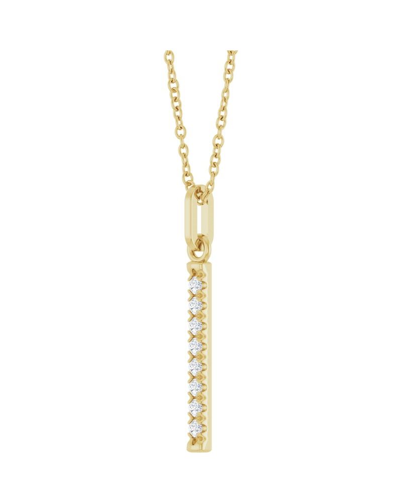 Colar Barra Cravejado em Ouro 14k com Diamantes de Laboratório – Modelo 5