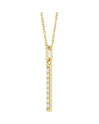 Colar Barra Cravejado em Ouro 14k com Diamantes de Laboratório – Modelo 5