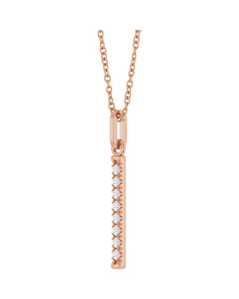 Colar Barra Cravejado em Ouro 14k com Diamantes de Laboratório – Modelo 5