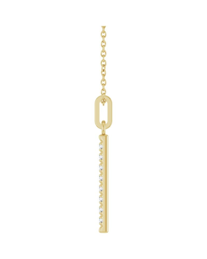 Colar Barra Cravejado em Ouro 14k com Diamantes de Laboratório – Modelo 5