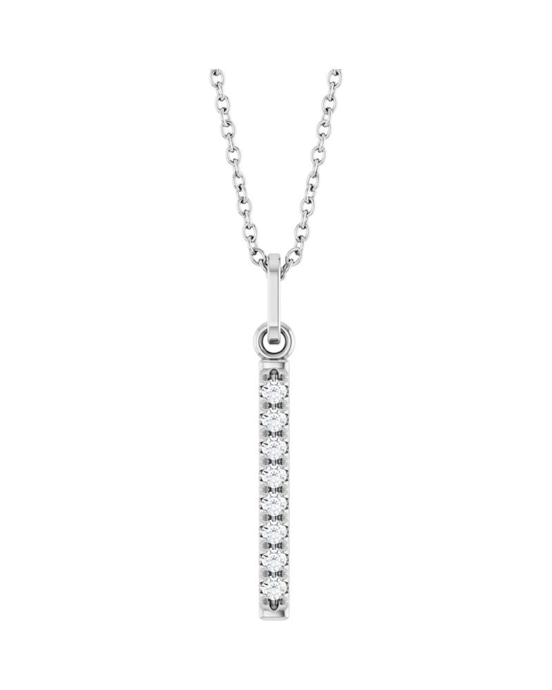 Colar Barra Cravejado em Ouro 14k com Diamantes de Laboratório – Modelo 5