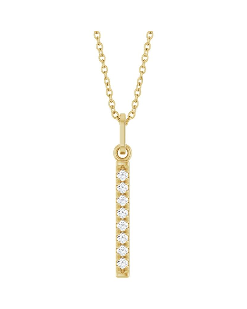 Colar Barra Cravejado em Ouro 14k com Diamantes de Laboratório – Modelo 5