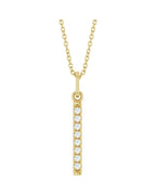 Colar Barra Cravejado em Ouro 14k com Diamantes de Laboratório – Modelo 5
