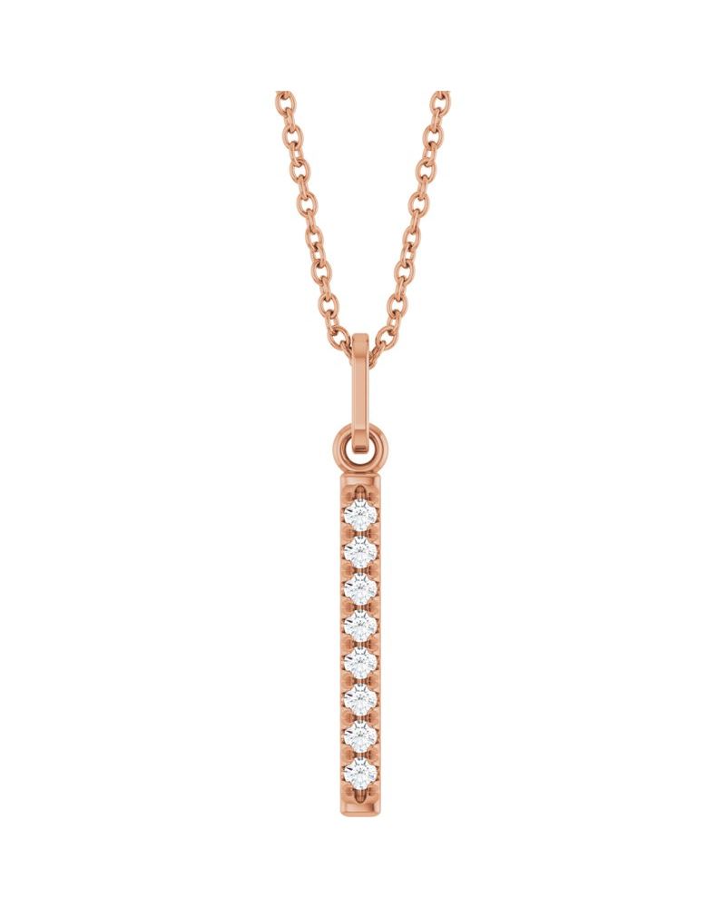 Colar Barra Cravejado em Ouro 14k com Diamantes de Laboratório – Modelo 5