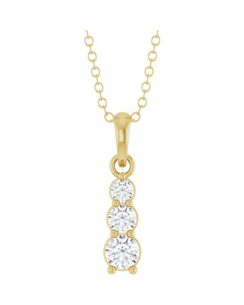 Colar Barra Degradê em Ouro 14k com Diamantes de Laboratório