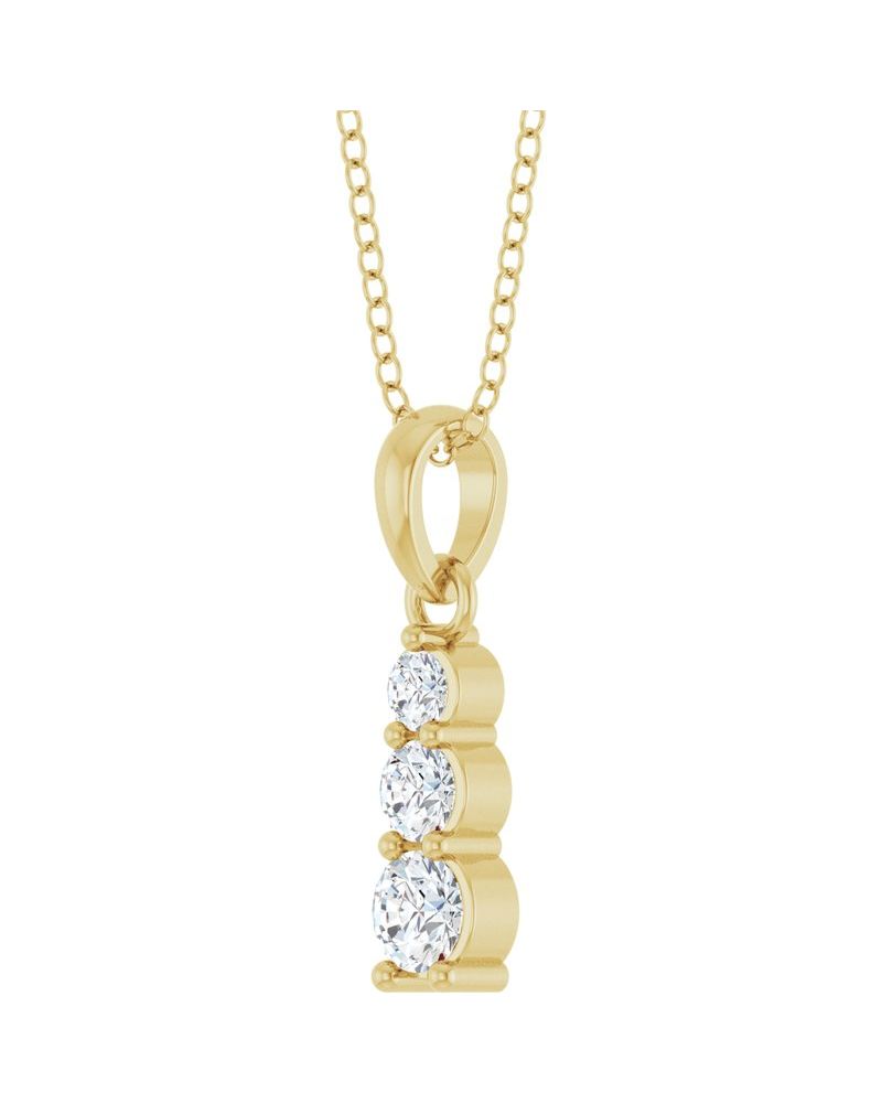 Colar Barra Degradê em Ouro 14k com Diamantes de Laboratório