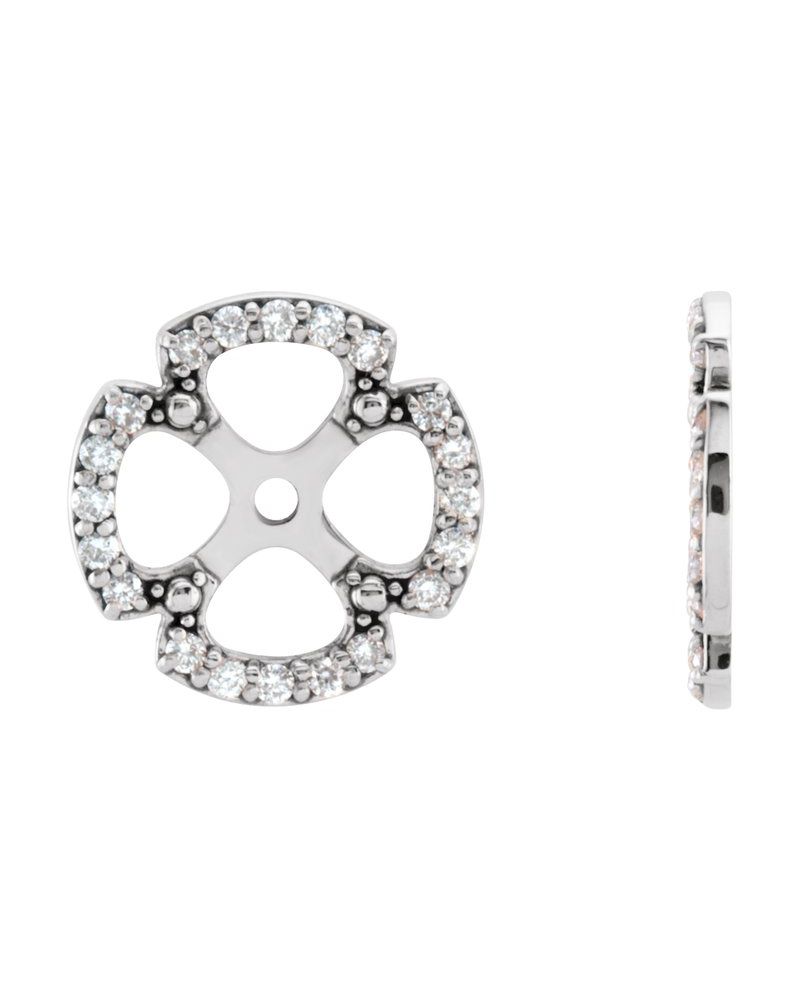 Jaqueta para Brinco Trevo em Ouro 14k com Diamantes Naturais
