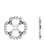 Jaqueta para Brinco Trevo em Ouro 14k com Diamantes Naturais
