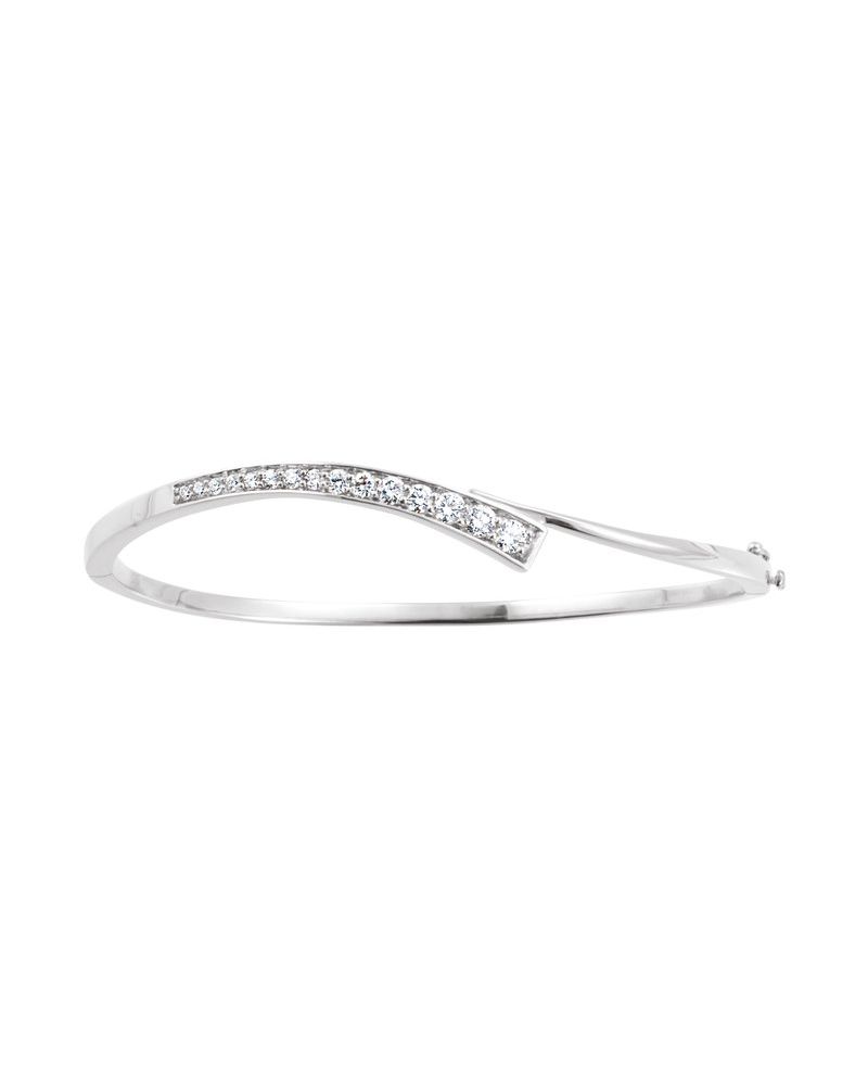 Bracelete Rígido Cravejado em Ouro 14k com Diamantes Naturais – Modelo 5