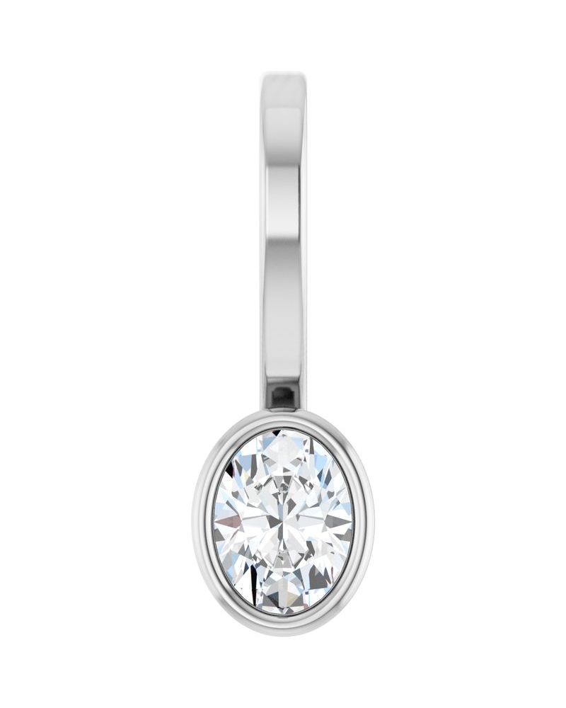 Pingente Solitário com Cravação Bezel em Ouro 14k com Diamantes de Laboratório – Modelo 3