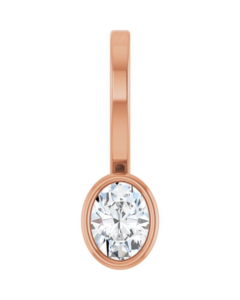Pingente Solitário com Cravação Bezel em Ouro 14k com Diamantes de Laboratório – Modelo 3