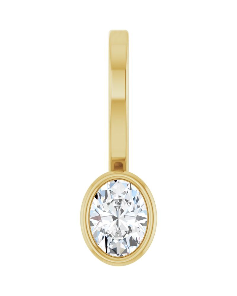 Pingente Solitário com Cravação Bezel em Ouro 14k com Diamantes de Laboratório – Modelo 3