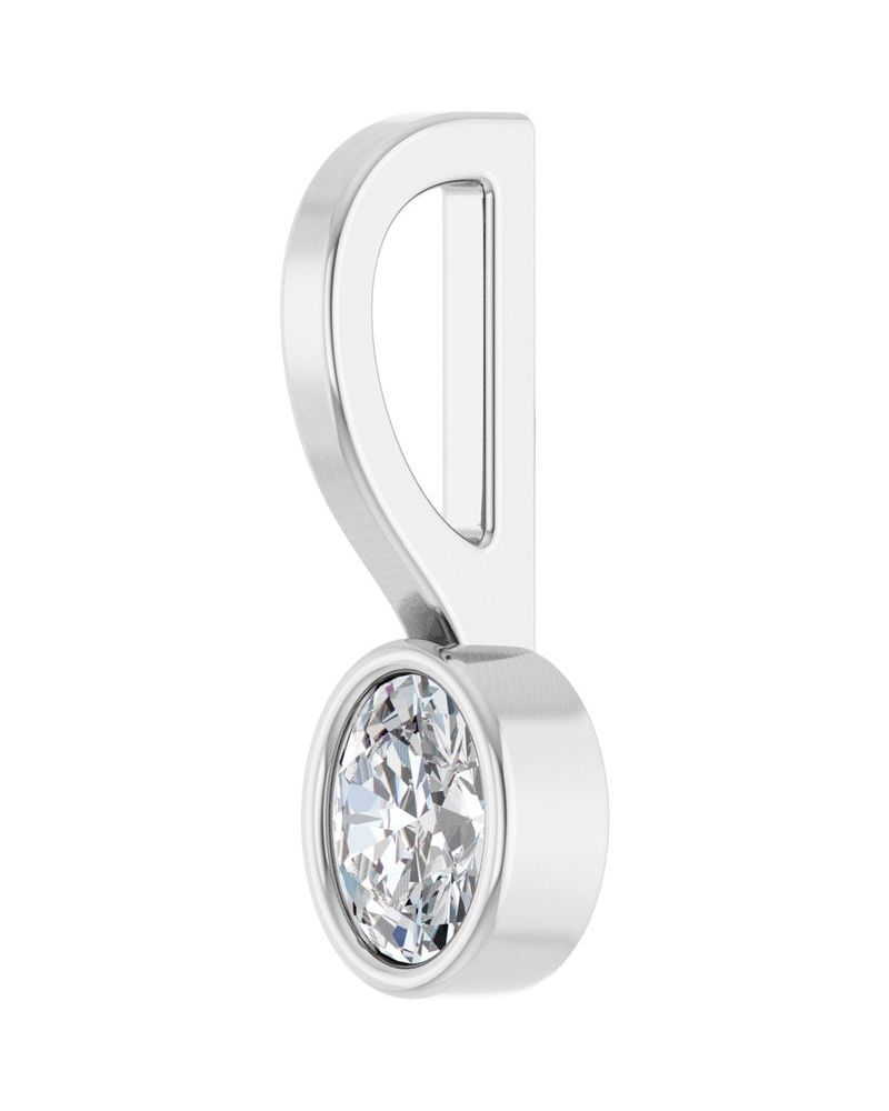 Pingente Solitário com Cravação Bezel em Ouro 14k com Diamantes de Laboratório – Modelo 3