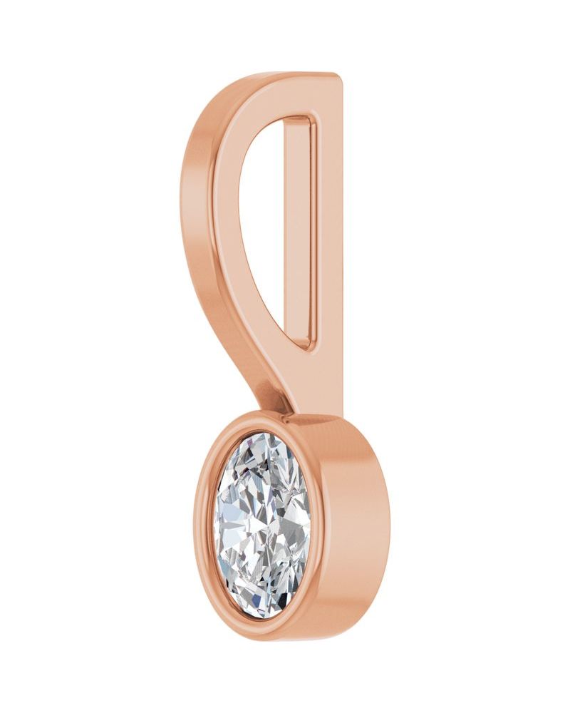 Pingente Solitário com Cravação Bezel em Ouro 14k com Diamantes de Laboratório – Modelo 3