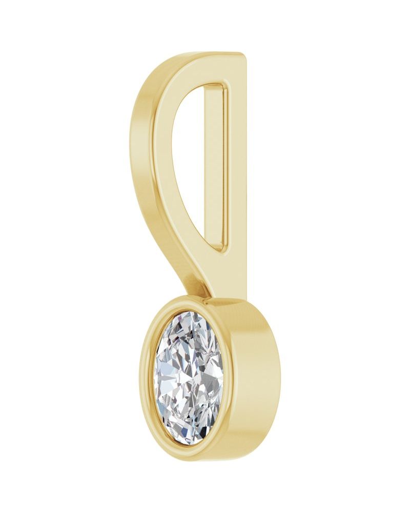Pingente Solitário com Cravação Bezel em Ouro 14k com Diamantes de Laboratório – Modelo 3