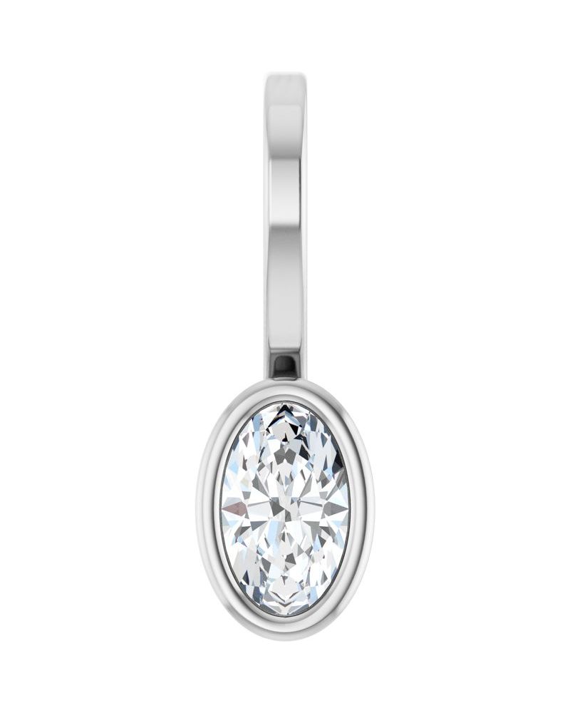 Pingente Solitário com Cravação Bezel em Ouro 14k com Diamantes de Laboratório – Modelo 3