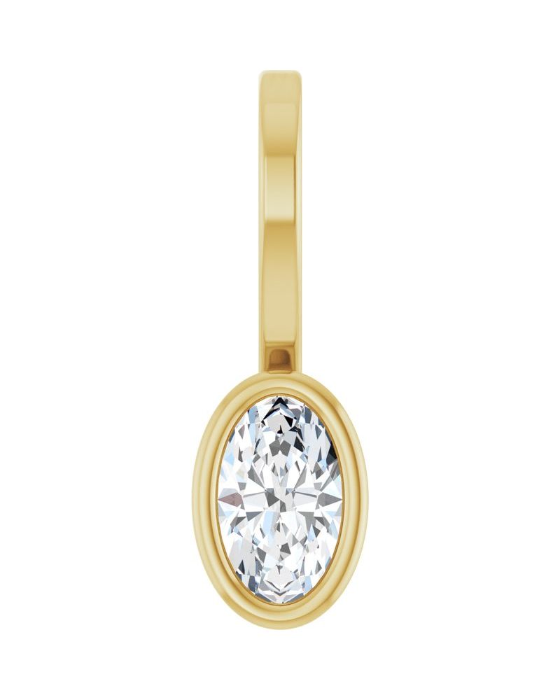 Pingente Solitário com Cravação Bezel em Ouro 14k com Diamantes de Laboratório – Modelo 3