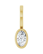 Pingente Solitário com Cravação Bezel em Ouro 14k com Diamantes de Laboratório – Modelo 3