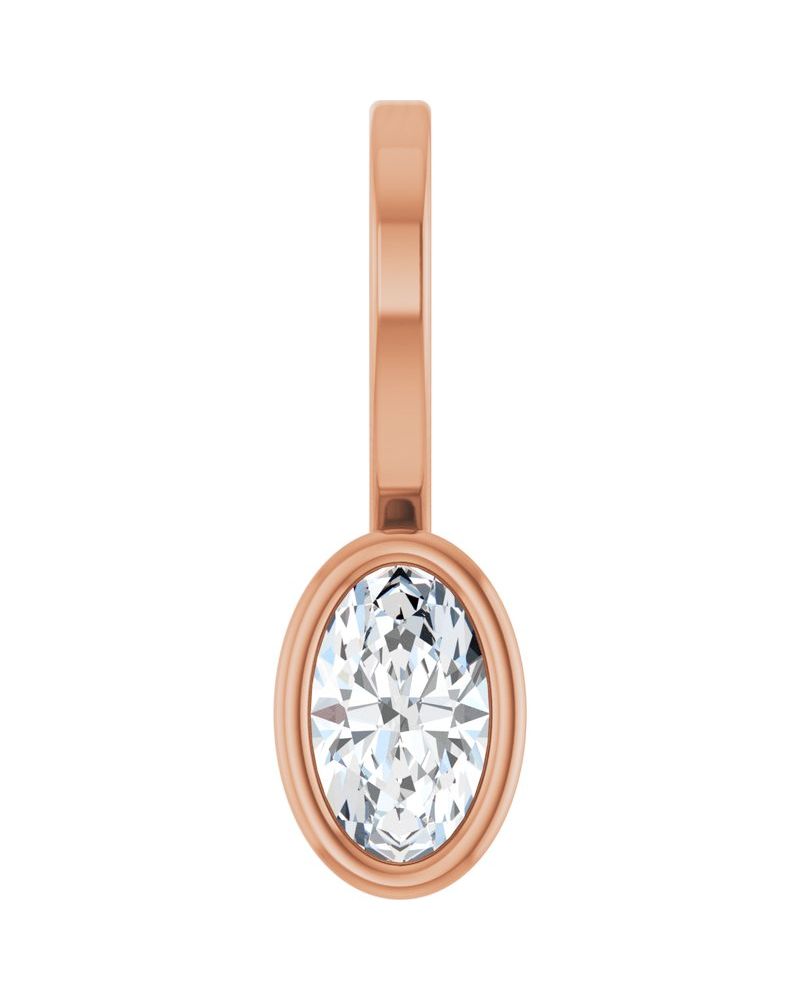 Pingente Solitário com Cravação Bezel em Ouro 14k com Diamantes de Laboratório – Modelo 3