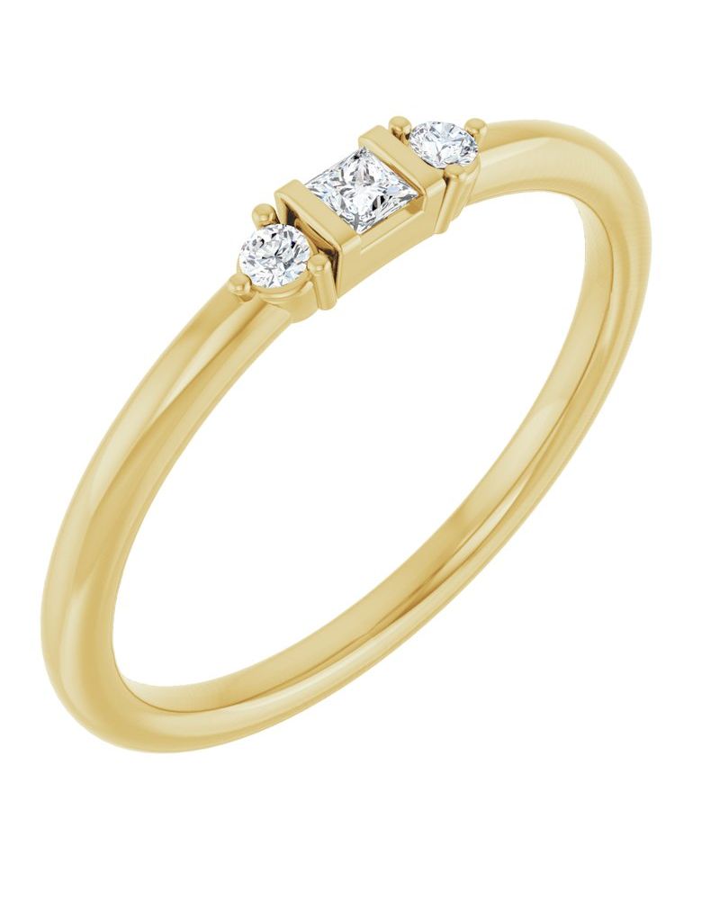 Anel Cravejado Empilhável em Ouro 14k com Diamantes de Laboratório – Modelo 2