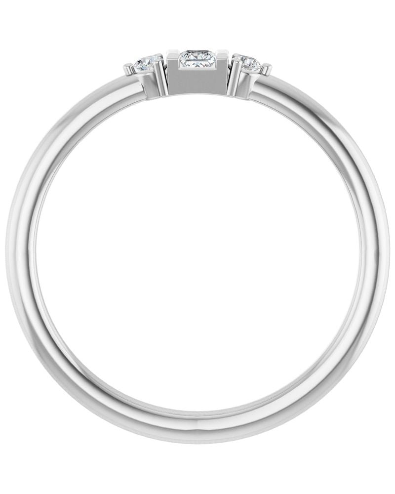 Anel Cravejado Empilhável em Ouro 14k com Diamantes de Laboratório – Modelo 2