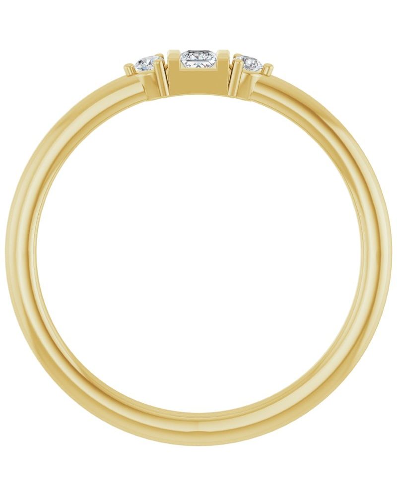 Anel Cravejado Empilhável em Ouro 14k com Diamantes de Laboratório – Modelo 2