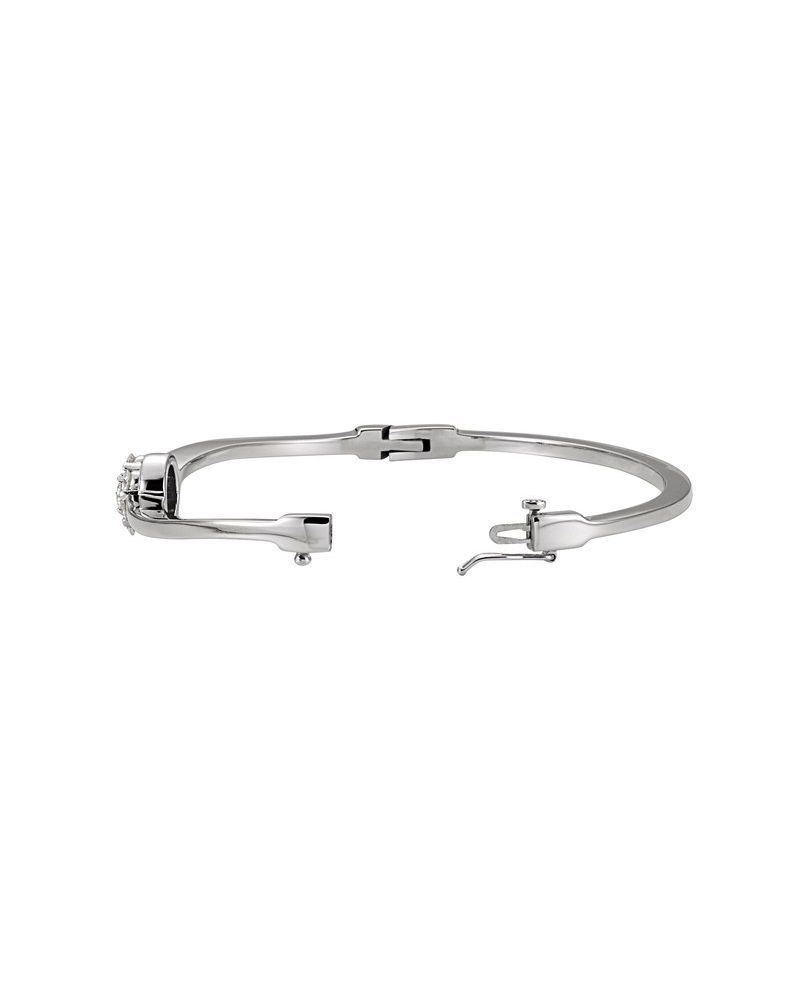 Bracelete Rígido com Dobradiça Cluster em Ouro 14k com Diamantes Naturais