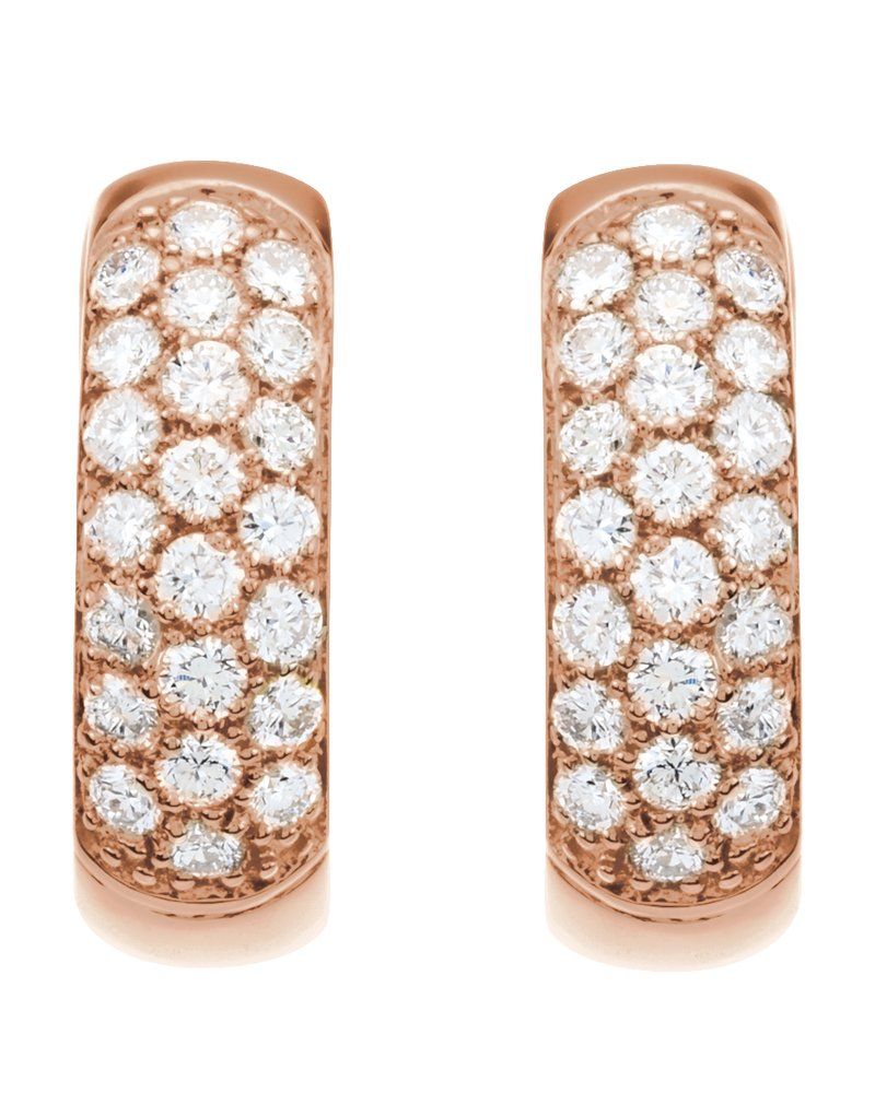 Brinco de Aro Pavê em Ouro 14k com Diamantes de Laboratório
