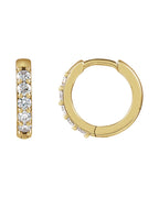 Brinco Huggie em Ouro 14k com Diamantes Naturais – Branco 14k, 0,04 ct