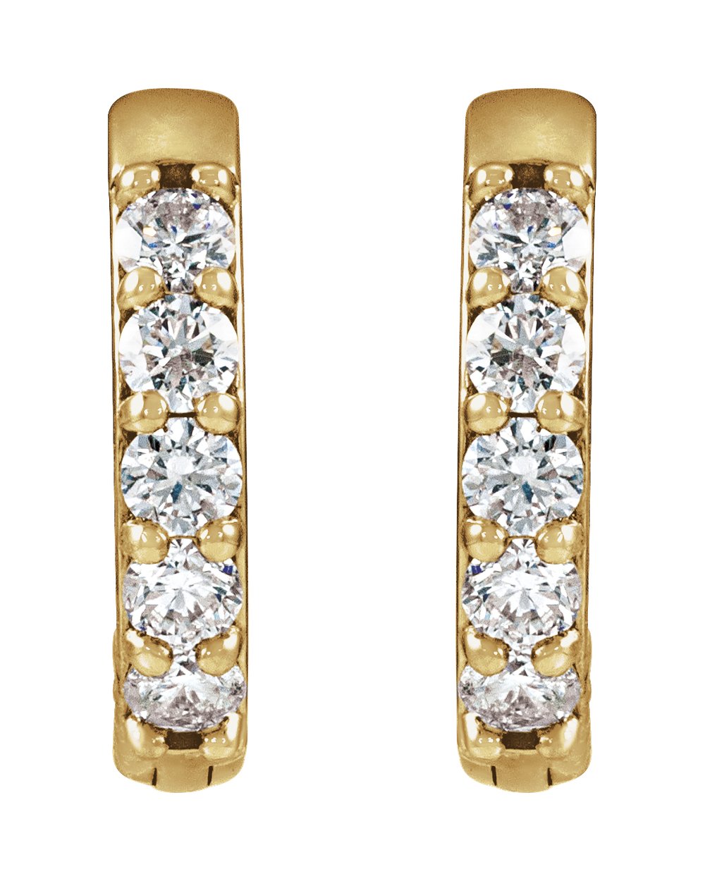 Brinco Huggie em Ouro 14k com Diamantes Naturais – Amarelo 14k, 0,08 ct