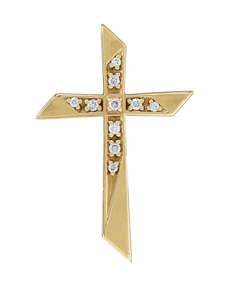 Pingente Cruz Cravejado em Ouro 14k com Diamantes Naturais – Modelo 31