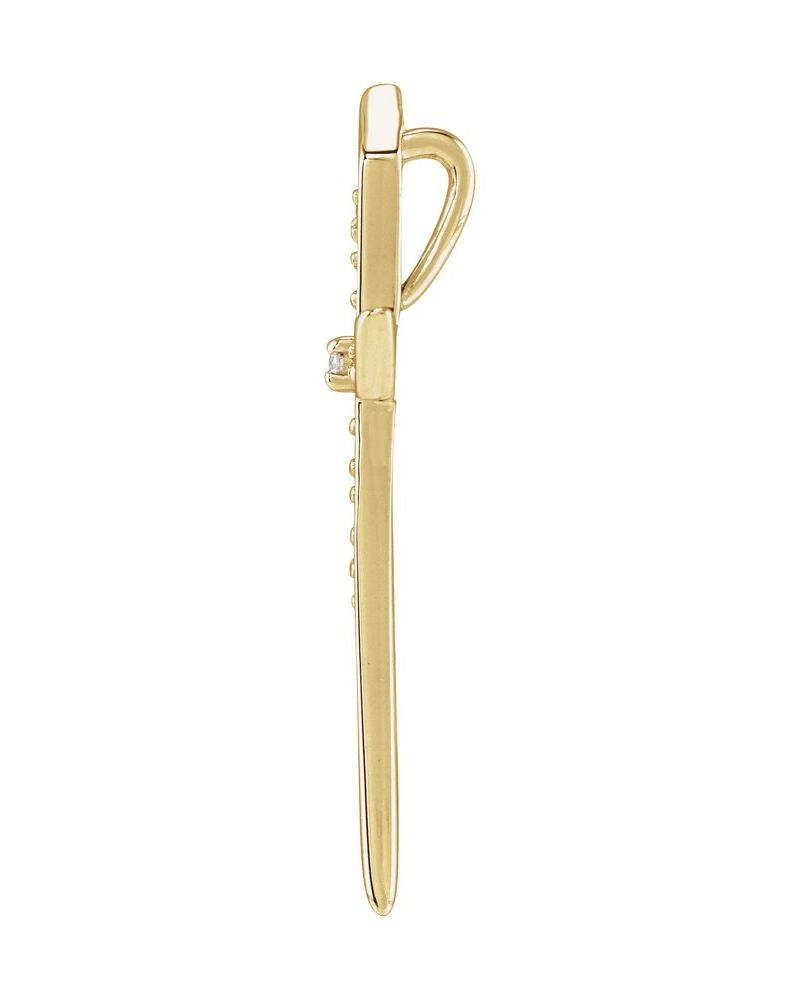 Pingente Cruz Cravejado em Ouro 14k com Diamantes Naturais – Modelo 31